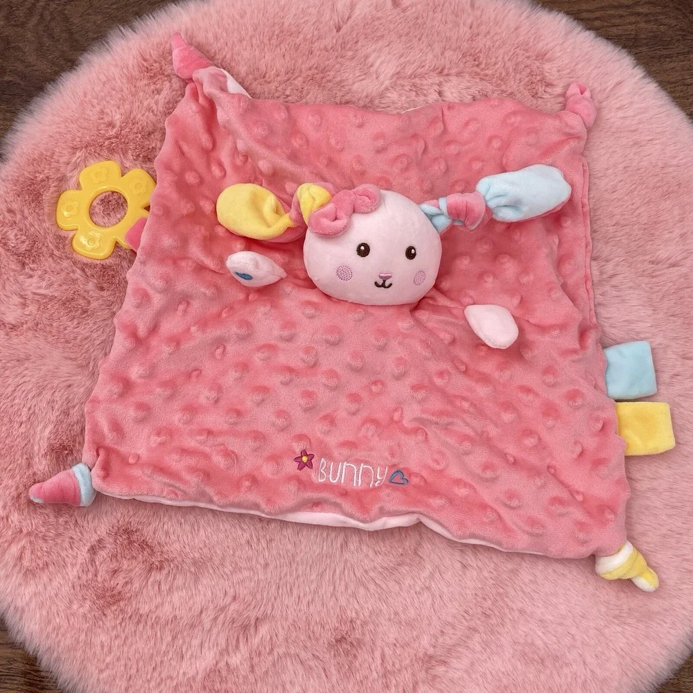 Baby Security‎ Blanket Stuffed Animal Soft Emotional Relief Blanket Bunny Pink